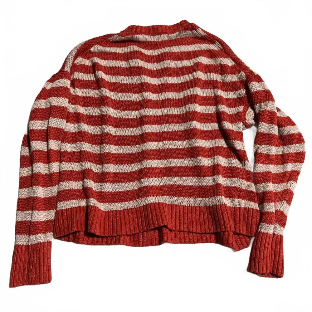 Madewell Red Nautical Striped Women's Sweater, Coastal Chic, Medium‎